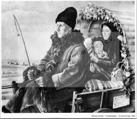  Postkarte - Treckwagen, Umsiedlung 1940