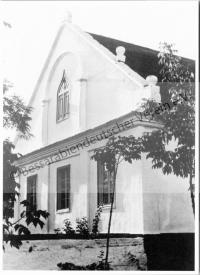  Postkarte - Teplitz, Giebelwand eines Hauses aus der Ansiedlungszeit